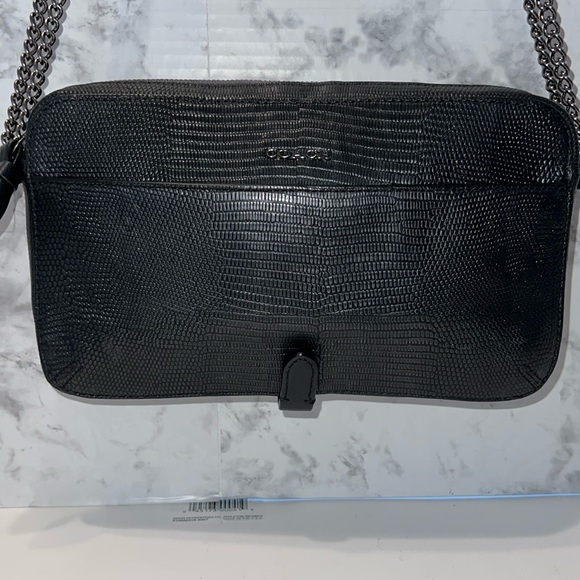 VTG 2013 Coach Poppy Flight Bag in Black Python Embossed Leather Verifi…‎ - Picture 1 of 10
